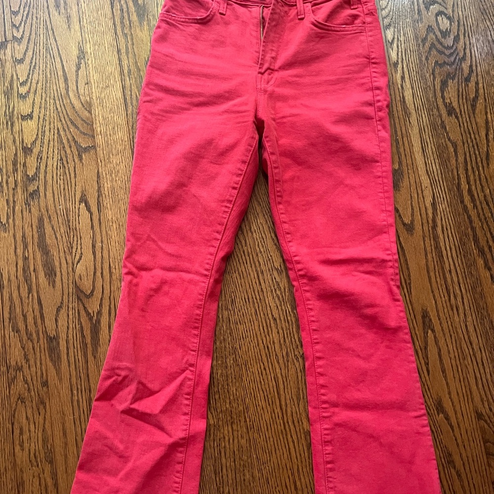 Mother The Hustler Fray Ankle - Red